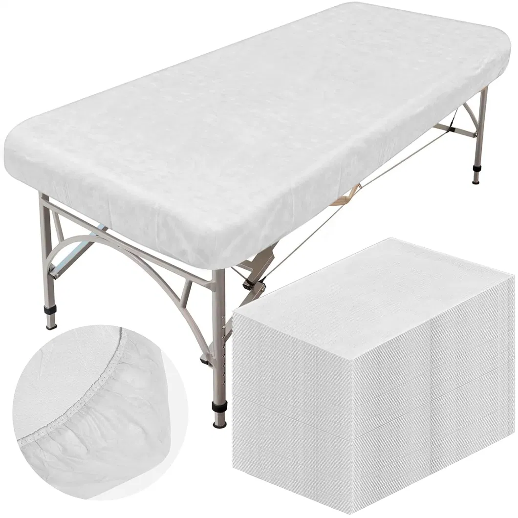 SJ Non woven Fitted Massage Table Sheets White Waterproof Disposable Bed Covers OEM Wholesale